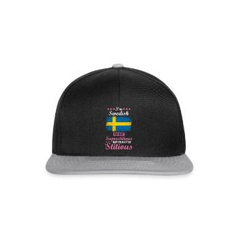 Swede Gift funny saying Sweden - Snapback Cap - black/grey - Front