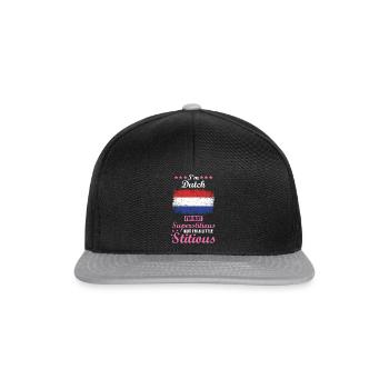 Dutch woman gift funny saying Holland - Snapback Cap - black/grey - Front