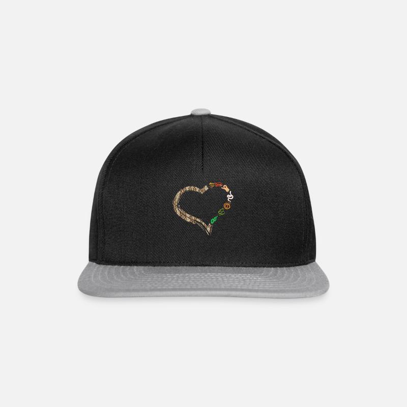 Snake Serpent Heart - Snapback Cap - black/grey