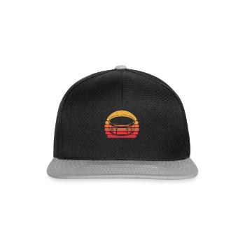 Retro Spielmannszug Vintage Fanfarenzug Trommler - Snapback Cap - Schwarz/Grau - Vorne
