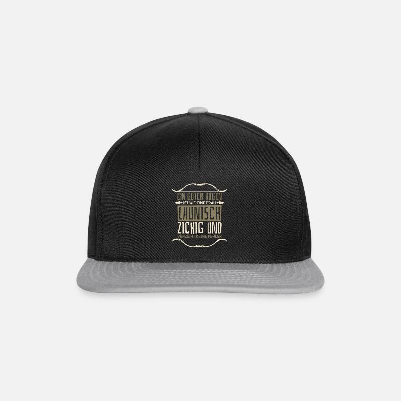 Bogen Bogensport Bogenschütze Bogenschießen - Snapback Cap - Schwarz/Grau