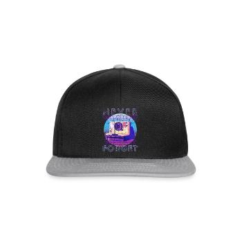 Never Forget Retro 80s 90s Nostalgia - Snapback Cap - black/grey - Front