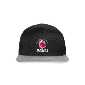 This future astronaut is 8 years old - Snapback Cap - black/grey - Front