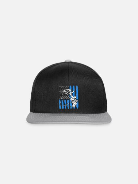 Compoundbogen Bogenschütze USA Bogenschießen - Snapback Cap - Schwarz/Grau