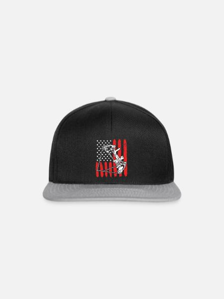 Compoundbogen Bogenschütze USA Bogenschießen - Snapback Cap - Schwarz/Grau