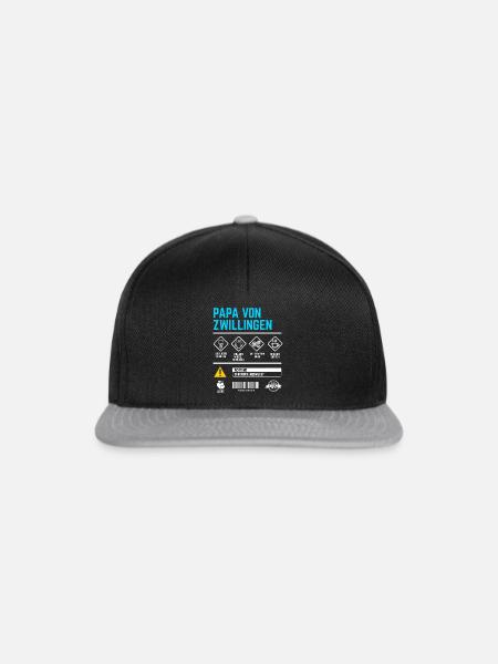 Papa von Zwillingen Gebrauchsanweisung Zwillinge - Snapback Cap - Schwarz/Grau