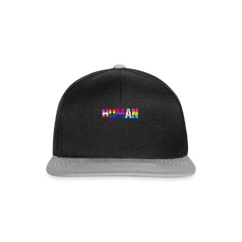 Human LGBT Flag Gay Pride Transgender Rainbow - Snapback Cap - black/grey - Front