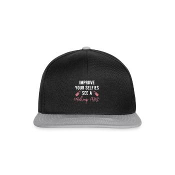 Improve Your Selfies See A Makeup Artist - Snapback Cap - black/grey - Front