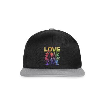 Wave Surfing Surfboard Surfer Watersurfing Love - Snapback Cap - black/grey - Front