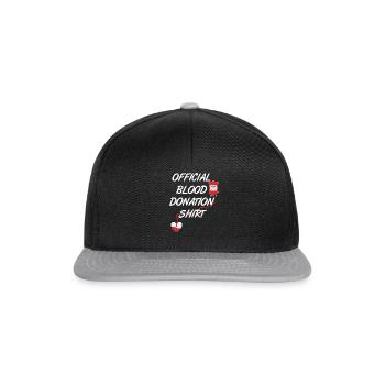 Offizielles Blutspende Shirt Spruch - Snapback Cap - Schwarz/Grau - Vorne