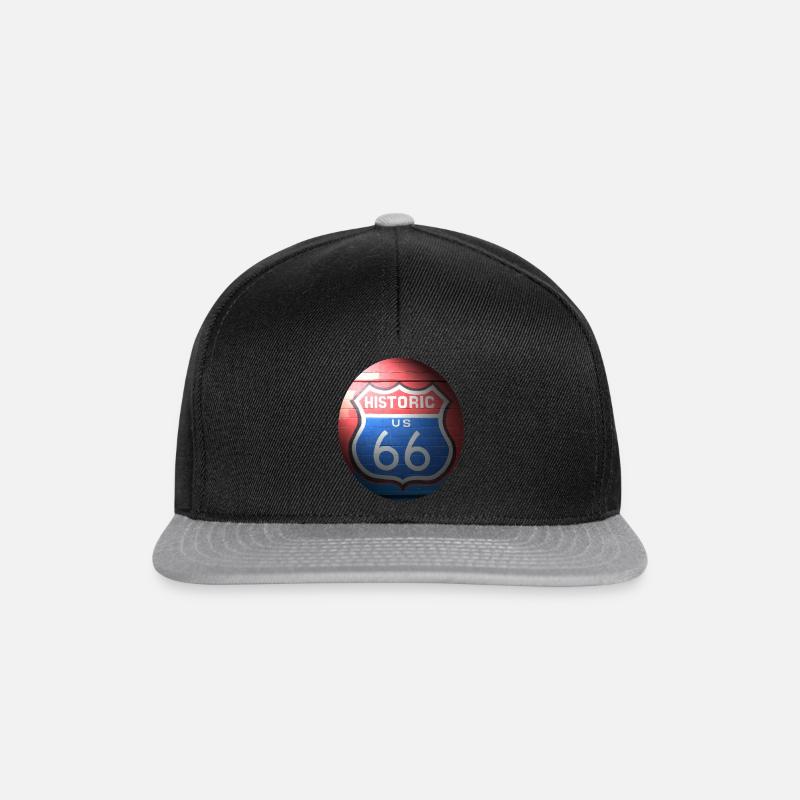 USA 66 - Snapback Cap - Schwarz/Grau