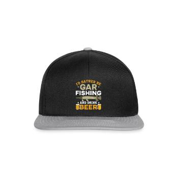 Garfish Je préférerais être Gar Pêcher et boire - Casquette snapback - noir/gris - Devant