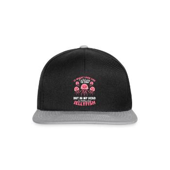 Jellyfish Lover Mais dans ma tête je pense à - Casquette snapback - noir/gris - Devant