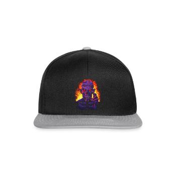 Zombie en feu - Casquette snapback - noir/gris - Devant
