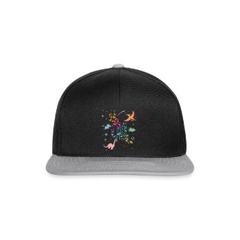 Samuel - Beautiful boy name with cute dinosaurs - Snapback Cap - black/grey - Front