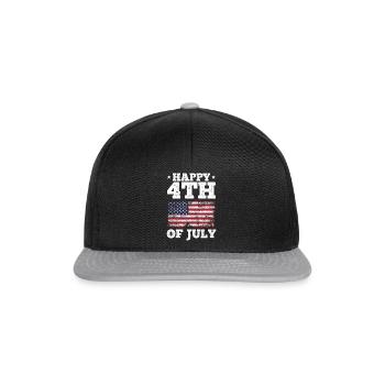 Patriotic Day 4th Of July US Flag Happy 4th Of - Snapback Cap - black/grey - Front