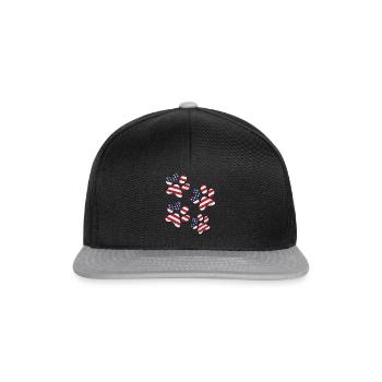 4th Of July Dog Paws US Flag Patriotic Day Dog - Snapback Cap - black/grey - Front