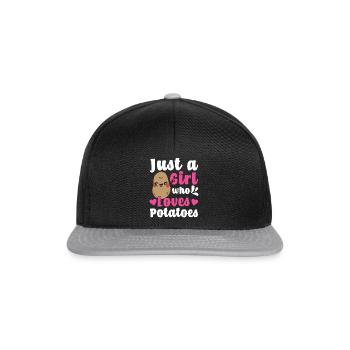 A Girl Who Loves Potatoes - Snapback Cap - Schwarz/Grau - Vorne