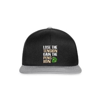 Lose The Tension Gain The Pension Retirement - Snapback Cap - black/grey - Front