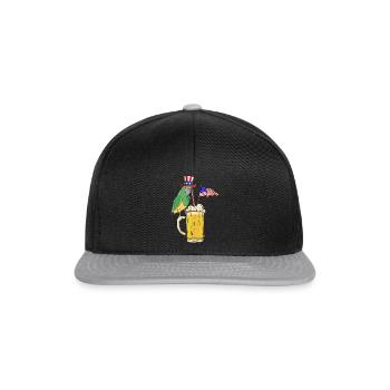 Parrot Bird 4 juillet Fête patriotique Parrot - Casquette snapback - noir/gris - Devant