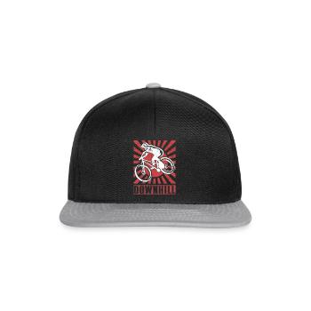 Vététistes de descente avec VTT - Casquette snapback - noir/gris - Devant