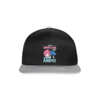 J’aime la K-Pop et l’anime K-Pop - Casquette snapback - noir/gris - Devant