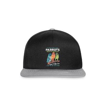 Wenn du keine Papageien magst, dann magst du mich - Snapback Cap - Schwarz/Grau - Vorne