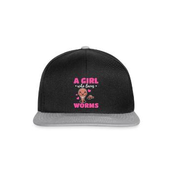 Compost Worm Cute Worm - A girl who worms - Snapback Cap - black/grey - Front