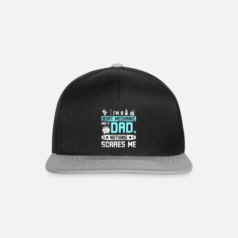 Boat mechanic and father dad - Snapback Cap - black/grey