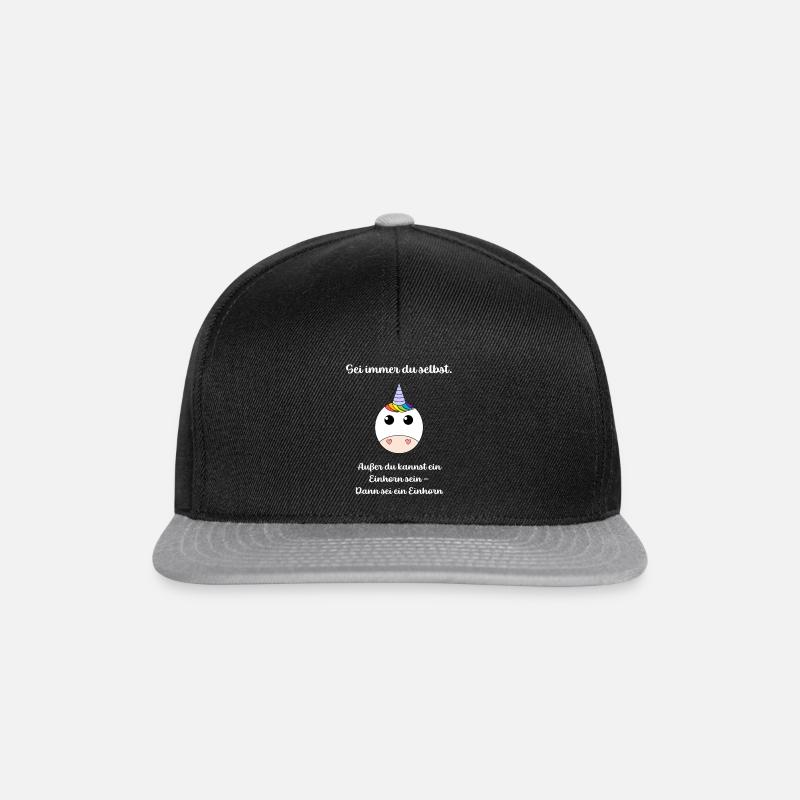 Sei ein Einhorn - Snapback Cap - Schwarz/Grau