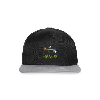 Drôle de pêcheur Requin Pêcheur Grand Requin Blanc - Casquette snapback - noir/gris - Devant