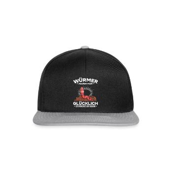 Würmer machen mich glücklich Du nicht so sehr - - Snapback Cap - Schwarz/Grau - Vorne