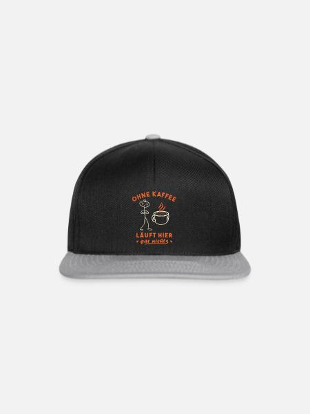 Kaffeetrinker Morgenmuffel Kaffeeliebhaber - Snapback Cap - Schwarz/Grau