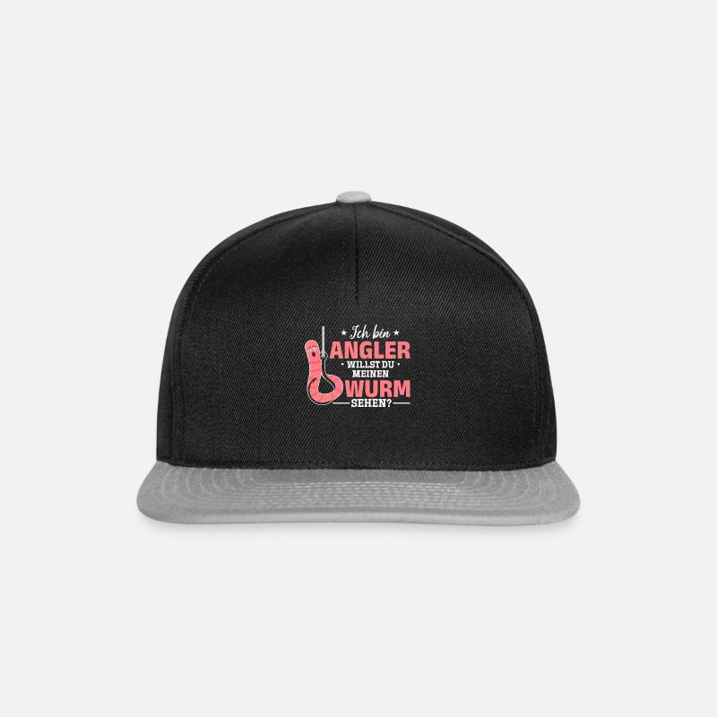 Ich bin Angler willst du meinen Wurm sehen? Angeln - Snapback Cap - Schwarz/Grau