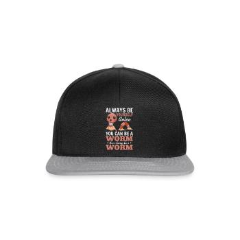 Netter Wurmliebhaber Sei immer du selbst, außer du - Snapback Cap - Schwarz/Grau - Vorne