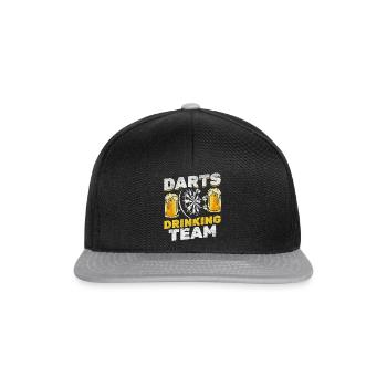 Darts Trinkteam Lustiger Dartspieler - Snapback Cap - Schwarz/Grau - Vorne