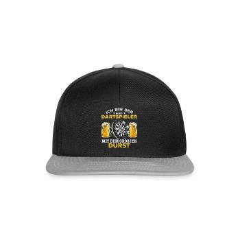 Ich bin der beste Dartspieler mit dem größten - Snapback Cap - Schwarz/Grau - Vorne