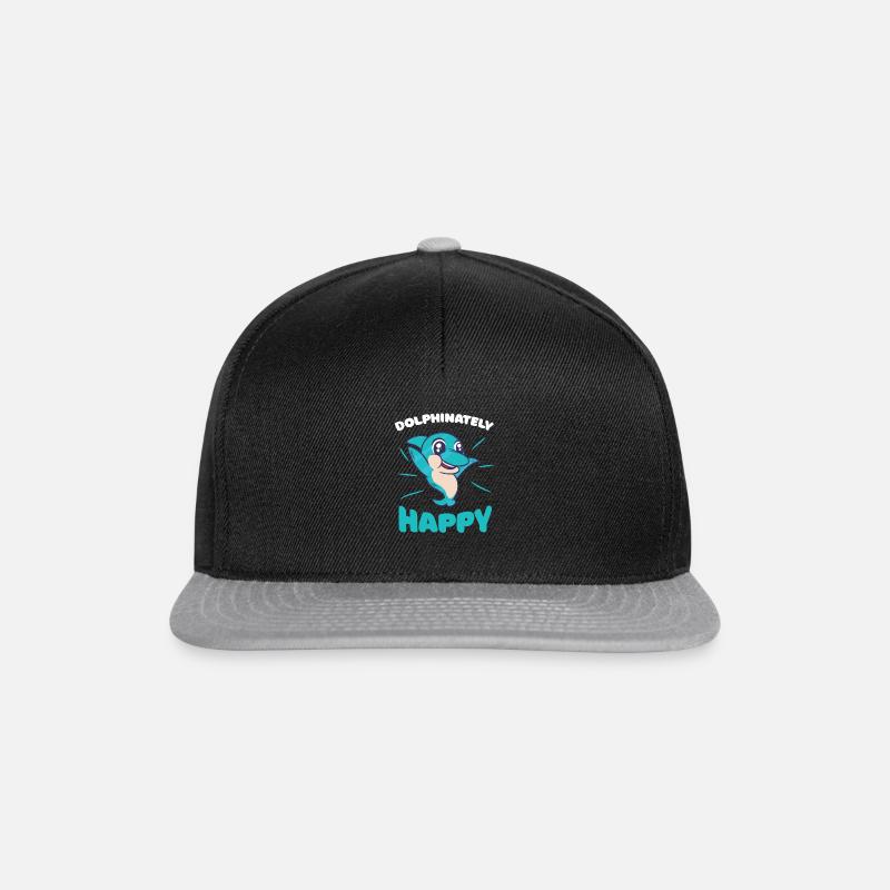 Cute Dolphin Design n Dolphin Trainer - Snapback Cap - black/grey