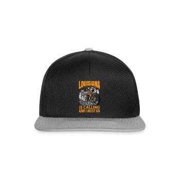 Louisiana abenteurer geschenk - Snapback Cap - Schwarz/Grau - Vorne