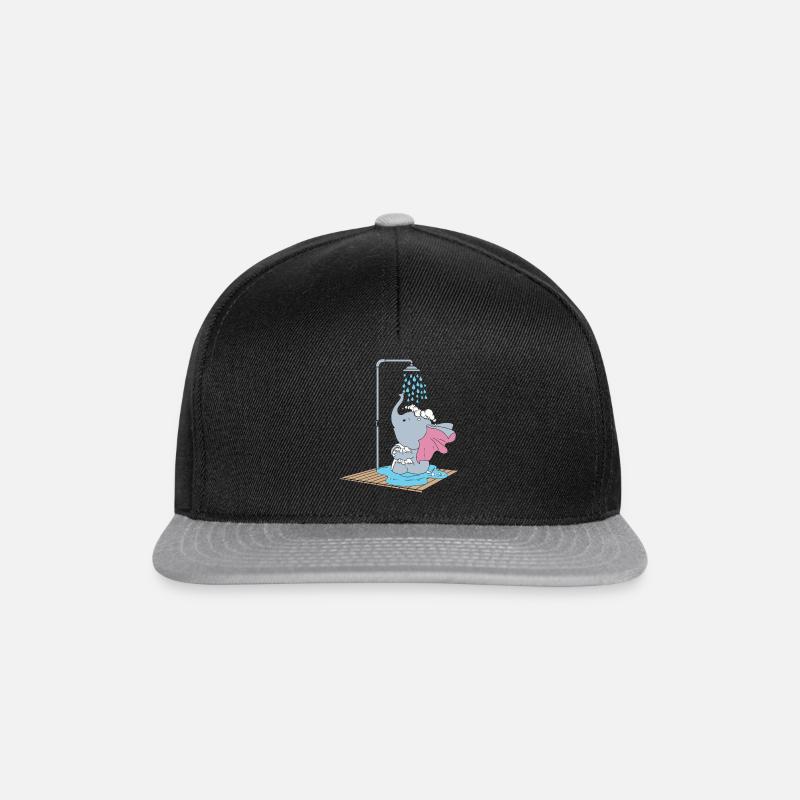 Elephant taking a shower - Snapback Cap - Schwarz/Grau