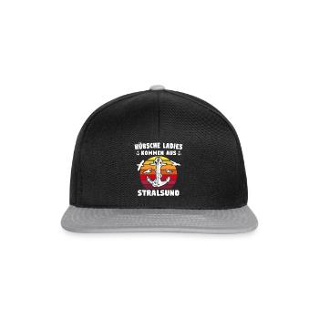 Urlaub Stralsund Sprüche - Snapback Cap - Schwarz/Grau - Vorne