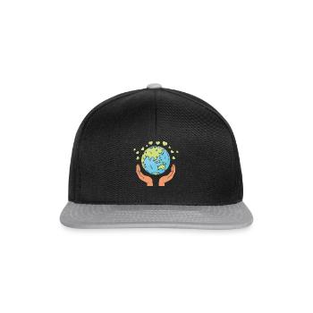 Rettet den Planeten, Klimawandel, Umwelt, Tag der - Snapback Cap - Schwarz/Grau - Vorne