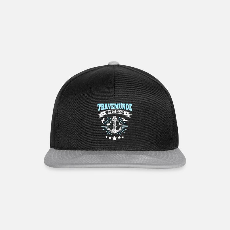 Urlaub Travemünde Ostsee - Snapback Cap - Schwarz/Grau