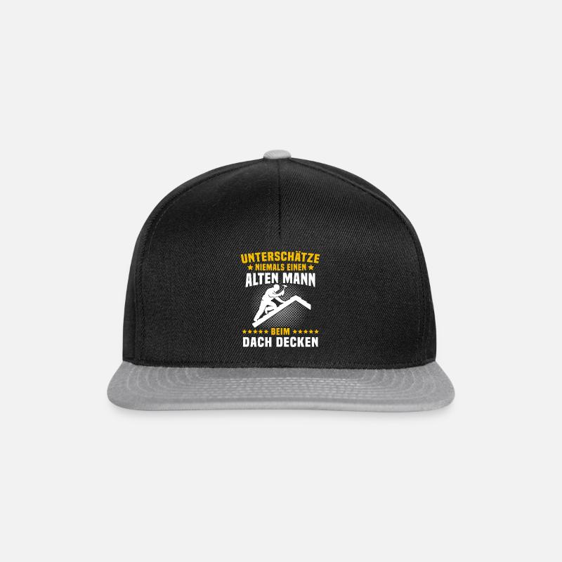 Dachdecker Sprüche Dachdecken - Snapback Cap - Schwarz/Grau