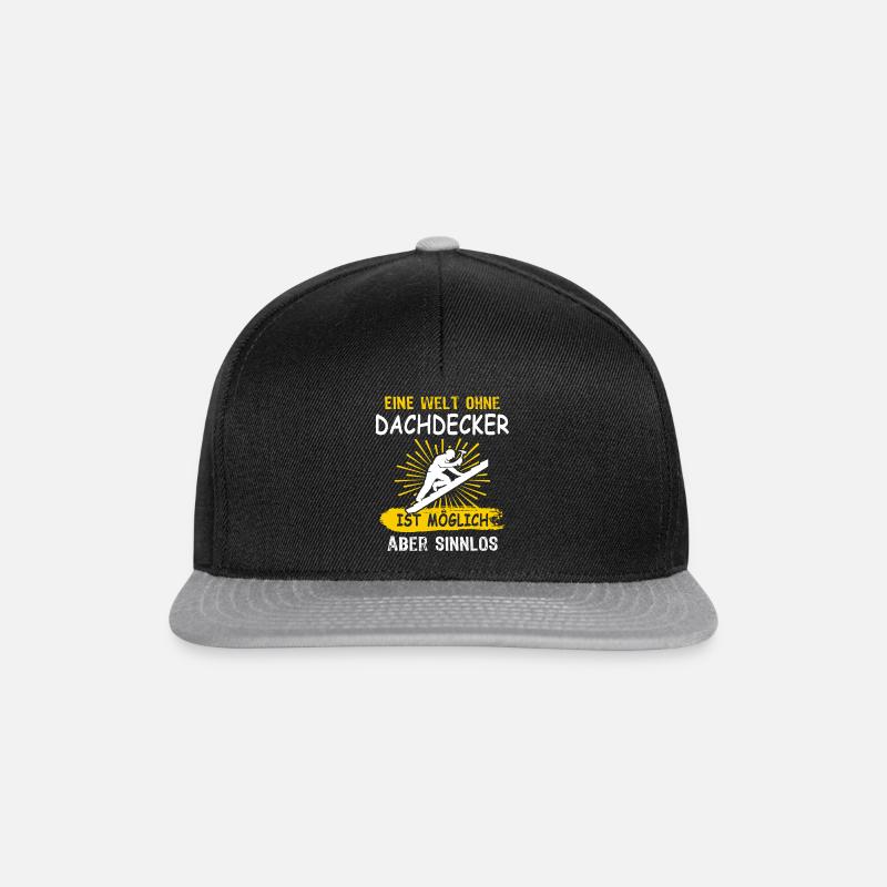 Dachdecker Sprüche Dachdecken - Snapback Cap - Schwarz/Grau