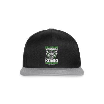 Der König zeigt euch wie man das macht - Dart - Snapback Cap - Schwarz/Grau - Vorne