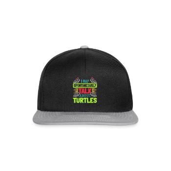 I can talk spontaneously about turtles - Snapback Cap - black/grey - Front
