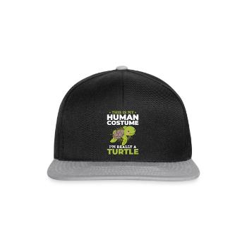Süße Schildkröte - Das ist mein menschliches - Snapback Cap - Schwarz/Grau - Vorne