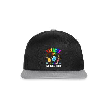 1.Klasse 2023 Abschluss 1. Klasse Abschluss Gesche - Snapback Cap - Schwarz/Grau - Vorne