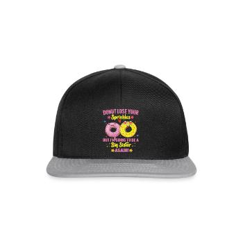 Donut Lose Your Sprinkles Pregnancy Announcement - Snapback Cap - Schwarz/Grau - Vorne